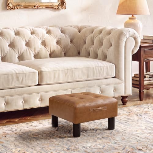 Joveco Small Ottoman Foot Stool,15" Square Upholstered Foot Rest with Legs - Image 3