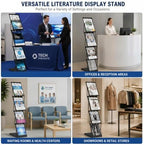 2 Pieces Portable Literature Display Stand, 4-Pocket Brochure Rack with Bag - Image 5