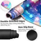 Large Mouse Pad Set 35.4 x 15.7 with Keyboard Wrist Rest, Wrist Support, and Coaster, Waterproof Memory Foam Smooth Desk Pad Mousepad for Home Office School - Pastel Rainbow Star - Image 3