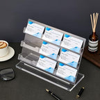 Dunzoom 2 Pack Business Card Holder for Desk 9 Slots Freestanding Clear Acrylic Business Card Holder Display Stand Multiple Organizer for Office Meeting Exhibition Home - Image 4