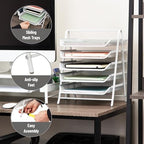 Mind Reader 5-Tier Paper Tray Organizer, White - Image 4