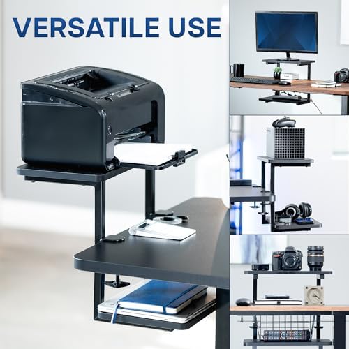 VIVO Black Clamp-on 16" Flexible Shelving Unit, DESK-SHELF2CS - Image 6