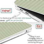 DONGKE Case for MacBook Air 13 Inch (2021-2018 Models A2337 M1/A2179/A1932), Green Stripes Hard Shell Case with Keyboard Protector, Compatible with Retina Display and Touch ID - Image 3