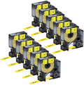 NineLeaf 10 Pack Compatible for Dymo 18054 Black on Yellow Heat Shrink Tube Labels 9mm 3/8'' Industrial Label Tapes for Wires and Cables for Rhino 4200 5200 5000 6000 3M Label Maker by NineLeaf
