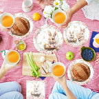400 Pcs Bunny Birthday Party Decorations for 50 Guests, Pink Floral Bunny Paper Plates and Napkins Cups Cutlery Rabbit Disposable Tableware Set for Spring Baby Shower Birthday Supplies - Image 4