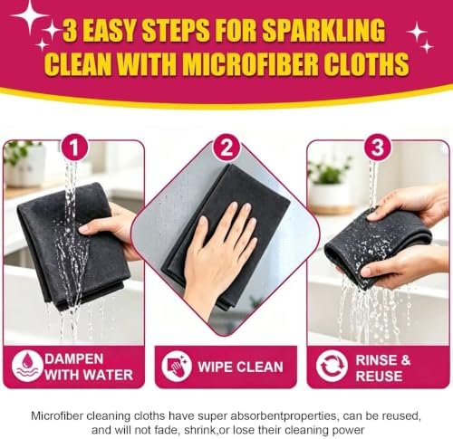 18PCS Magic Cleaning Cloth,Microfiber Magic Cloths for Home,Kitchen,Car - Image 5