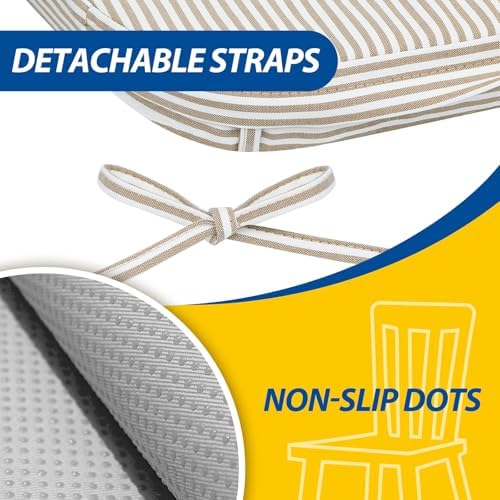 AAAAAcessories Chair Cushions for Dining Chairs, 17 x 16 x 2 in, Set of 6 - Image 5