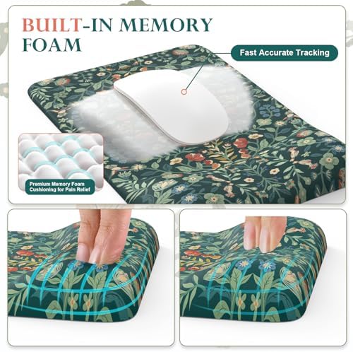 iCasso Mouse Pad with Wrist Rest,Ergonomic Large Desk Mat Set, Deep Green - Image 4