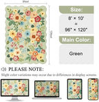 DUKINO 8x10 Area Rug for Living Room, Floral Washable Rug Non Slip, Green - Image 2