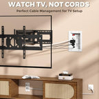 In Wall Cable Management Kit with Recessed Outlet Box, 4 Outlets, 9.8FT Cord, Hand Saw & Cable Ties, TV Cord Hider for Wall Mounted TV, Fits All Plugs, Easy Safe Cable Management for TV & Home Theater - Image 2