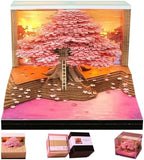2027 3D Paper Carving Desk Calendar With LED Light (Cherry Blossom Tree) by Divtada