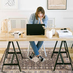 Office Chair Mat for Hardwood Floor, 60"x45" Easy Glide Computer Desk Mat Protector for Rolling Chair Under Desk Rug Nonslip Backing, Machine Wash, (Modern) - Image 2