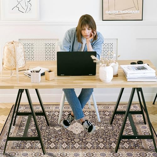 Office Chair Mat for Hardwood Floor, 60"x45" Easy Glide Computer Desk Mat Protector for Rolling Chair Under Desk Rug Nonslip Backing, Machine Wash, (Modern) - Image 2