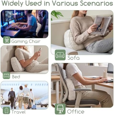 Lumbar Support Pillow for Recliner Chair/Accent Chair/Couch/Office Chair, Tufted Blended Corduroy Back Support Cushion for Elderly, Recliner Cushions for Back Rest, Pain Relief, Reading, Beige - Image 6