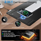 Mouse Pad with Wireless Charging & Foldable Phone Holder, 27.5"x11.8" Black - Image 2