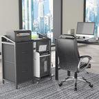 Printer Stand with Storage, Lateral Office Filing Cabinets with Power outlets & USB Charging Port, File Cabinet with Large Printer Stands for Home Office, Shredder Stand Rack (Black) - Image 2