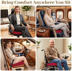 TranquilRelax Memory Foam Seat Cushion for Office Chair, 3-Inch, Red - Image 5