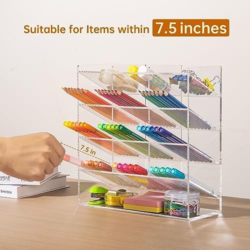 BEYGORM Acrylic Vertical Marker Organizer for 150 Markers, Desk Orgaizer - Image 3
