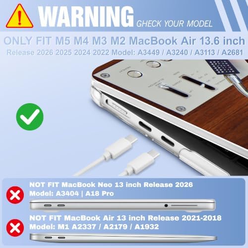 May Chen for M5 MacBook Air 13.6 Inch Case 2026 2025 2024-2022 Release M5 A3449 M4 A3240 M3 A3113 M2 A2681, Plastic Hard Shell Case for MacBook Air 13.6" with Retina Display, Retro Music Machine - Image 2