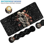 4Pcs Memory Foam Keyboard Wrist Rest Desk Mat Set, Skull - Image 4