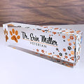 Artblox Office Desk Name Plate Personalized | Custom Name Plates for Desks | Vet Dog Design On Clear Acrylic Glass | Cute Office Desk Accessories Customized Gifts - (8" x 2.5") by Artblox