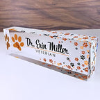 Artblox Office Desk Name Plate Personalized | Custom Name Plates for Desks | Vet Dog Design On Clear Acrylic Glass | Cute Office Desk Accessories Customized Gifts - (8" x 2.5") by Artblox