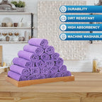 Tenare 100 Pack 12'' x 12'' Microfiber Cleaning Cloths Reusable Cleaning Rags Bulk Microfiber Towels Softer Highly Absorbent Washcloths for House Kitchen Car Window(Purple) - Image 3