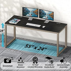 SHW 55-Inch Commercial-Grade Office Computer Desk, Espresso - Image 4