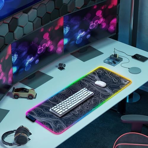 Gerlos RGB Gaming Mouse Pad, Large LED Desk Mat for Gamer, 31.5" x 11.8" - Image 7