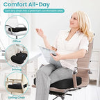 Gel Seat Cushion, Cooling Memory Foam Cushion for Office Chair, Black - Image 6