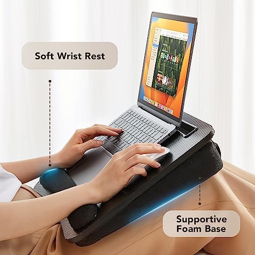 HUANUO Laptop Lap Desk with Cushion, Fit up to 15.6" Laptop, Black - Image 3