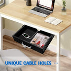 Upgrade Wood Under Desk Mounted Sliding Pull-out Drawer, Ball-Bearing Slides Under Desk Drawer Storage Organizer, Hanging Drawers for Desk, Hidden Desktop Organizer for Office Desks, Tables - Black - Image 6