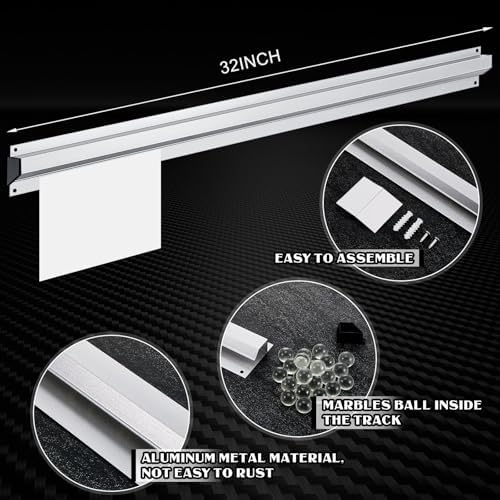 Henoyso 2 Pcs Restaurant Ticket Holder 16/18/24/28/30/32/40/44" Slide Check Rack Receipt Holder Aluminum Silver Order Ticket Rack for Commercial Kitchen Office Cafes Pubs Bar(32 Inch,No Slot) - Image 2