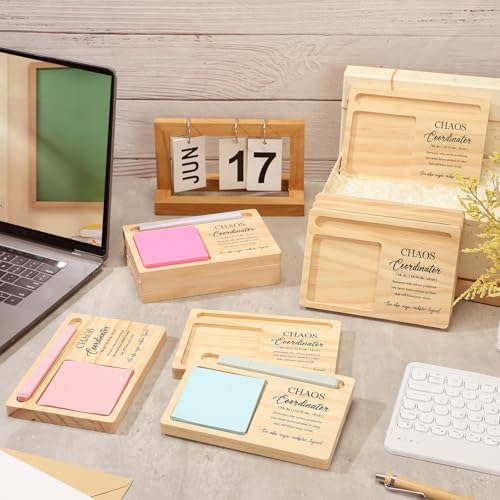 20 Pcs Back to School Teacher Appreciation Gifts Bulk Wooden Sticky Note Holder Motivational Thank Your Gift Inspirational Sticky Notes for Teacher Back to School (Coordinator) - Image 4