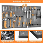 WALMANN Metal Pegboard, Wall Tool Organizer Board with Hooks, 24x48 in - Image 5