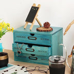 Small Wooden Drawers Wooden Box with Drawer Blue - Image 4