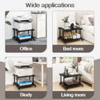 Natwind 2 Tier Laser Printer Stand,24''x20'' Under Desk Printer Cart, Black - Image 7