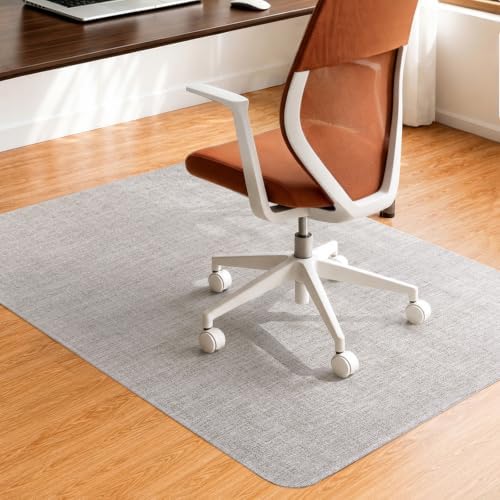 Funwheat Woven Office Chair Mat for Hardwood Floor, 36 x 48 in, Light Grey by FunWheat