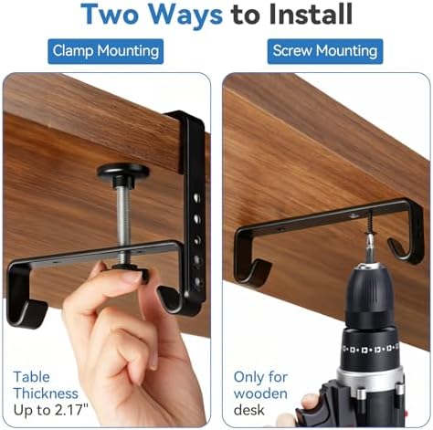 SHUWEI 48" Under Desk Cable Management Tray, Fabric, No-Drill Mount, Black - Image 4