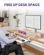 Ergonomic Keyboard Tray Under Desk, 25.6x11.8 Inch Board, White - Image 5