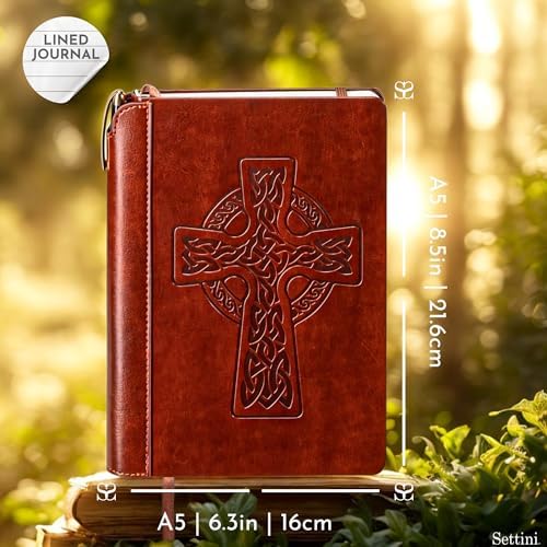 SETTINI® Vegan Leather Journal Gift Set with Pen 192 Pages, Celtic Cross - Image 3
