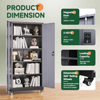 Letaya Metal Garage Storage Cabinets with Lock Door and Adjustable Shelves, Steel Tool Cabinets for Home,Office,Warehouse Organisieren (Black Grey, 74.41" H) - Image 6