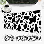 Desk Mat, Mouse Pad with Wrist Rest, 4-in-1 Large Mouse Pads for Desk, Ergonomic Mouse Pad and Keyboard Wrist Rest Gaming Keyboard Mat for Office,Cow Print by EFGWSDER
