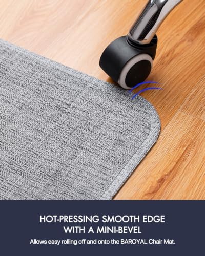 BARoyal Office Chair Mat for Hardwood Floor Under Desk Computer Rolling Chair Mat for Wood/Tile Floor Heavy Duty PVC Plastic Hard Floor Protector 30" x 48"(Nardo Grey) - Image 5