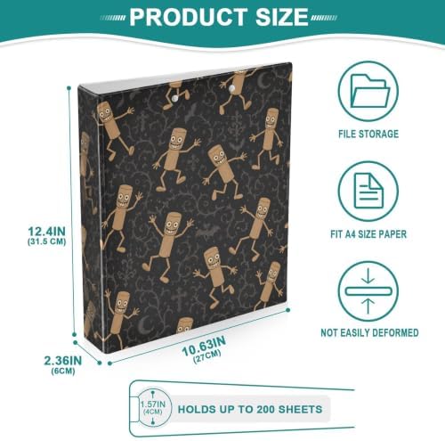 ALAZA Brainrot Tung Tung Tung Sahur (10) 3 Ring Binder 1.5 Inch Three Ring Office Binders w/clipboard & 3 Pockets, Hold 200 Sheets, 2 pcs - Image 5