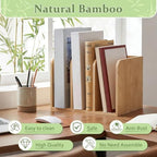 Novabright Bamboo Wooden 3-compartment File Magazine Holder, Suit for B5 - Image 4