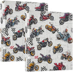 Colorful Motorcycles Round Ring Binders 1.5 Inch 3 Ring Binder with Clipboard Holds 200 Sheets Office Home School by SHJI