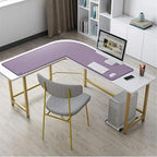 Vyaaa L Shaped Desk Mat Mouse pad, (39"+ 39") x 13" Corner Desk Mat, Purple - Image 6