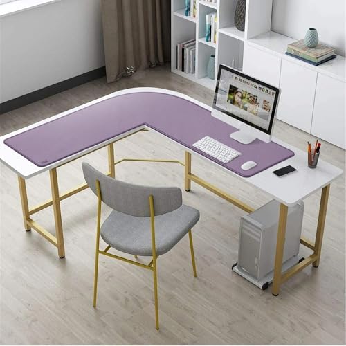 Vyaaa L Shaped Desk Mat Mouse pad, (39"+ 39") x 13" Corner Desk Mat, Purple - Image 6