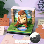 3D Memo Pad Time Piece Calendar 2027, 3D Tear-Off Art Desk Calendar 2027, Creative 3D Memo Pad Paper Art Tree House DIY Paper Carving Decoration (Mizuse) - Image 3